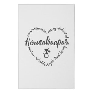 Housekeeper, house keeper, house cleaner faux canvas print