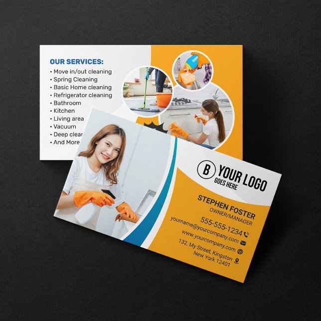 Housekeeper House Office Cleaning Maid Service Business Card (Creator Uploaded)