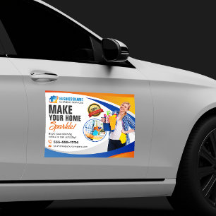 Housekeeper House Office Cleaning Maid Service Car Magnet