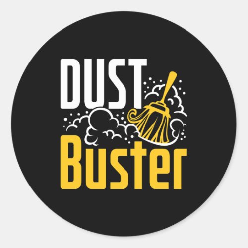 Housekeeper Housekeeping Cleaning Lady Dust Buster Classic Round Sticker