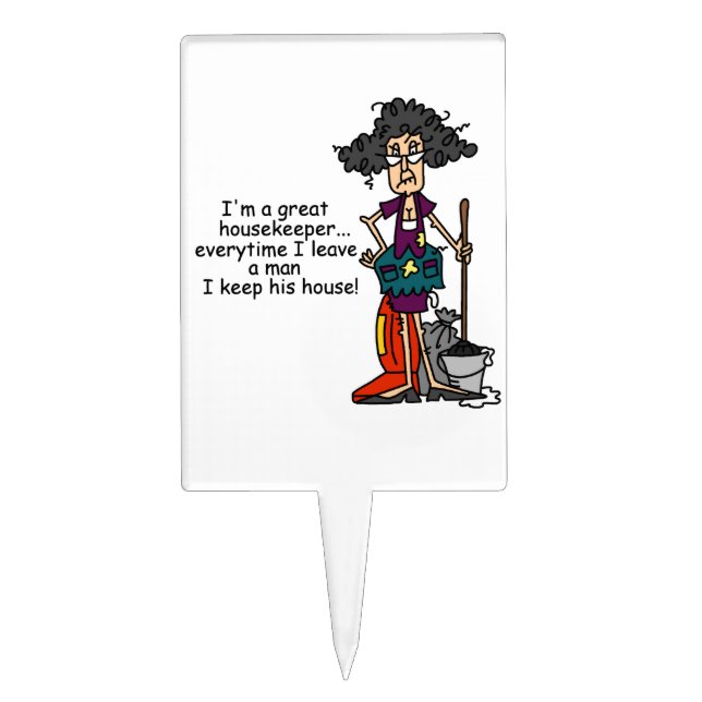 Housekeeper Humor Cake Topper (Front)