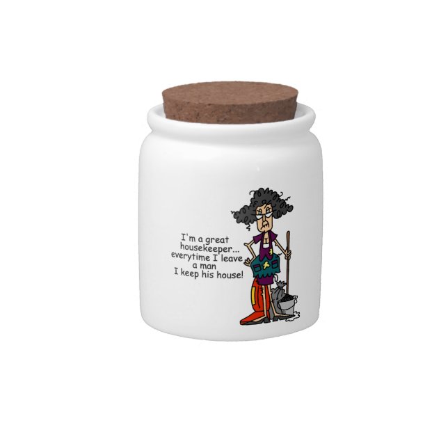 Housekeeper Humor Candy Jar (Front)