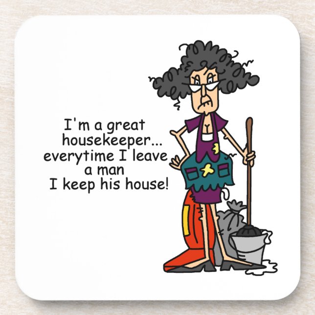 Housekeeper Humor Drink Coaster (Front)
