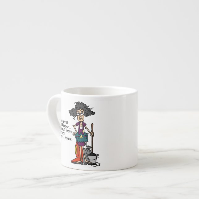 Housekeeper Humor Espresso Cup (Front Left)