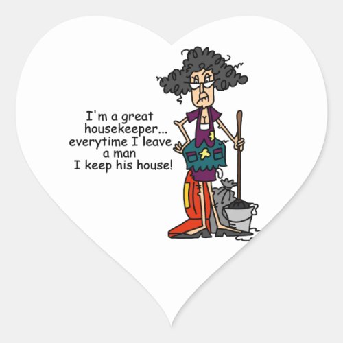Housekeeper Humor Heart Sticker