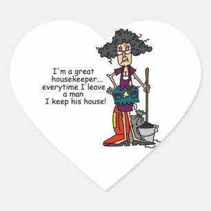 Housekeeper Humor Heart Sticker
