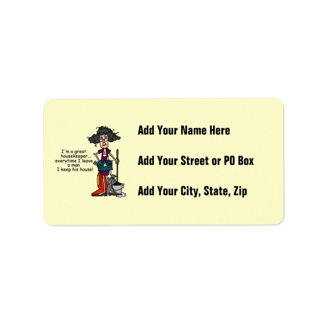 Housekeeper Humor Label (Front)