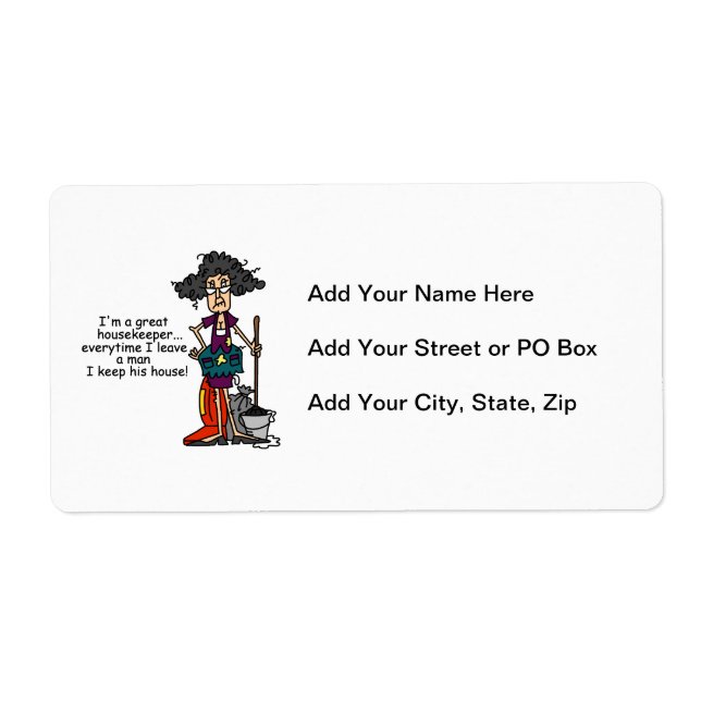 Housekeeper Humor Label (Front)
