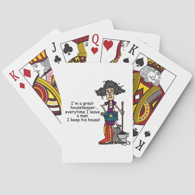 Housekeeper Humor Poker Cards (Back)