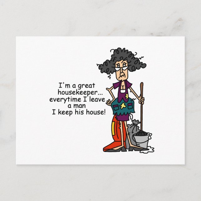 Housekeeper Humor Postcard (Front)
