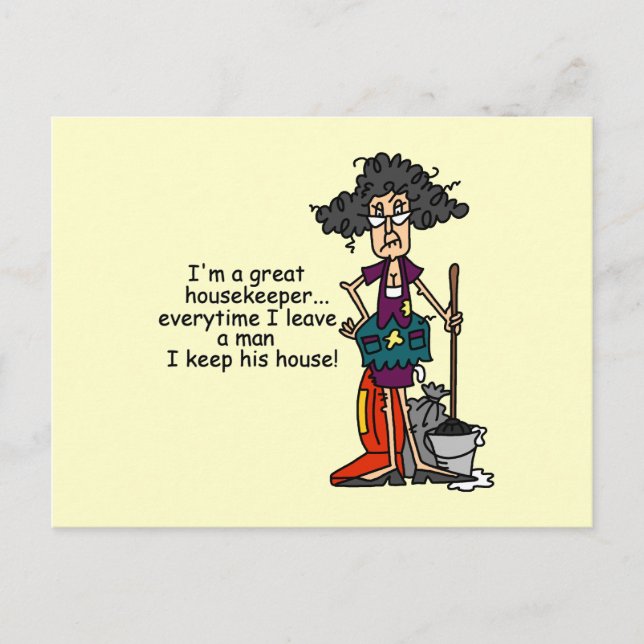 Housekeeper Humor Postcard (Front)
