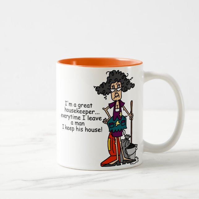 Housekeeper Humor Two-Tone Coffee Mug (Right)