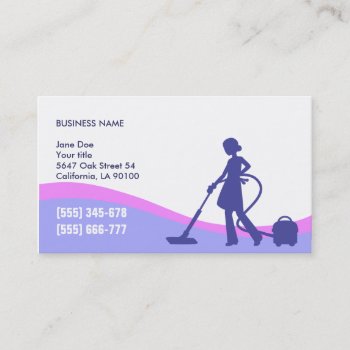 Housekeeper & Maid Business Card Template by ArtbyMonica at Zazzle
