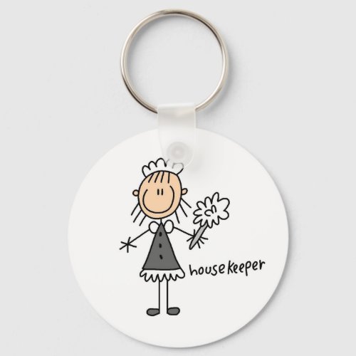 Housekeeper Stick Figure Keychain