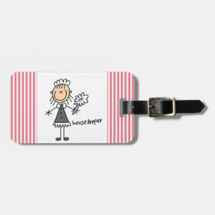 Housekeeper Stick Figure Luggage Tag