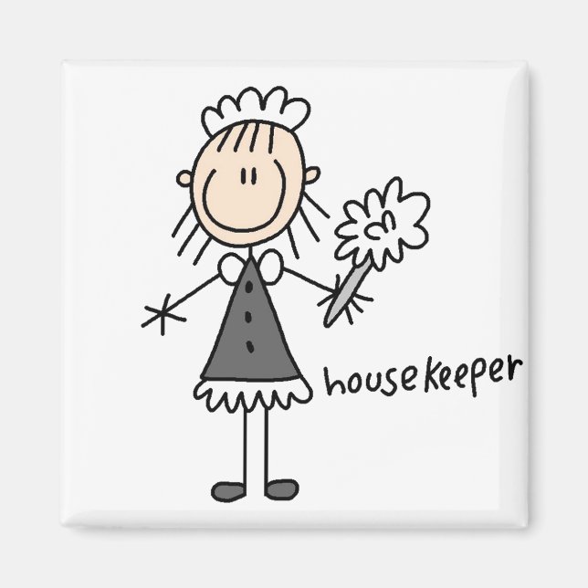 Housekeeper Stick Figure Magnet (Front)