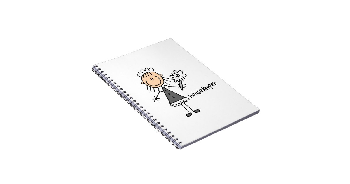 Housekeeper Stick Figure Notebook | Zazzle