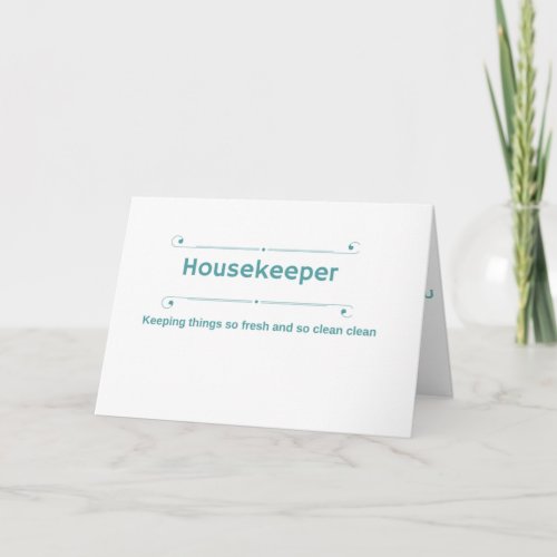 Housekeeper thank you card