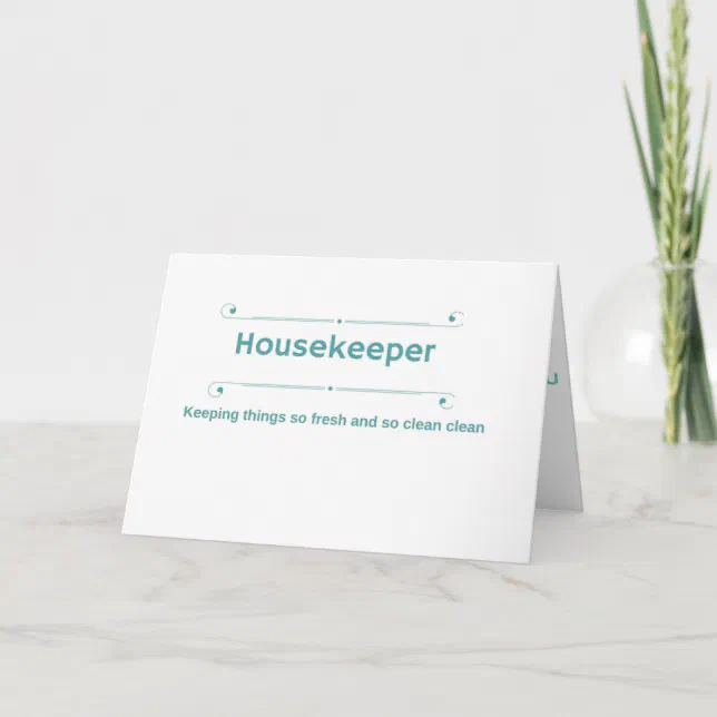 Housekeeper thank you card Zazzle