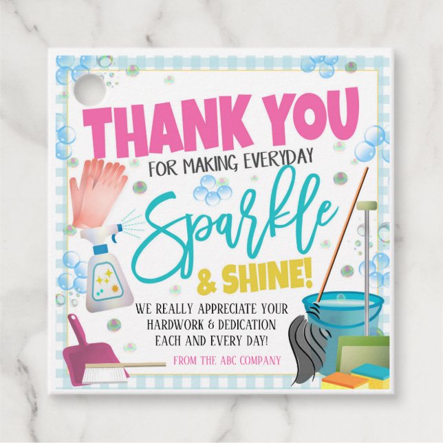Housekeeper Thank You Gift Tag (Front)
