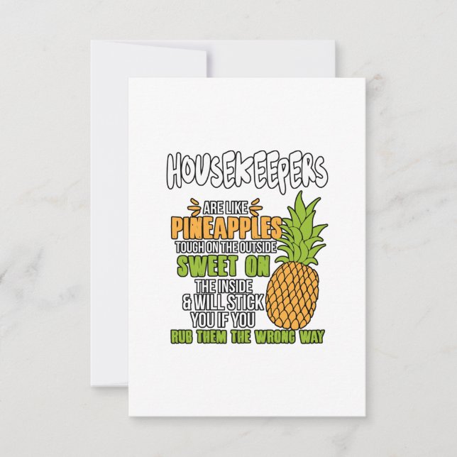 Housekeepers Are Like Pineapples. Thank You Card (Front)