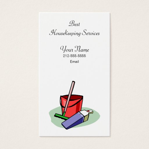 Customizable Housekeeping Business Card