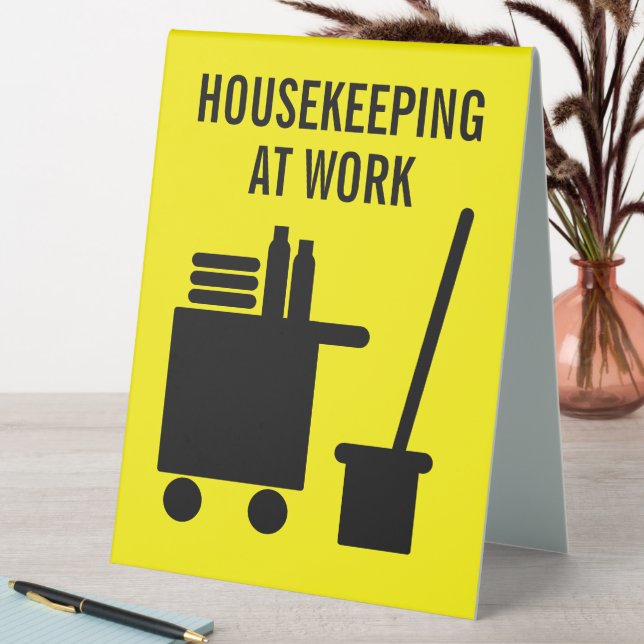 Housekeeping at work custom room cleaning table tent (In SItu (Table))