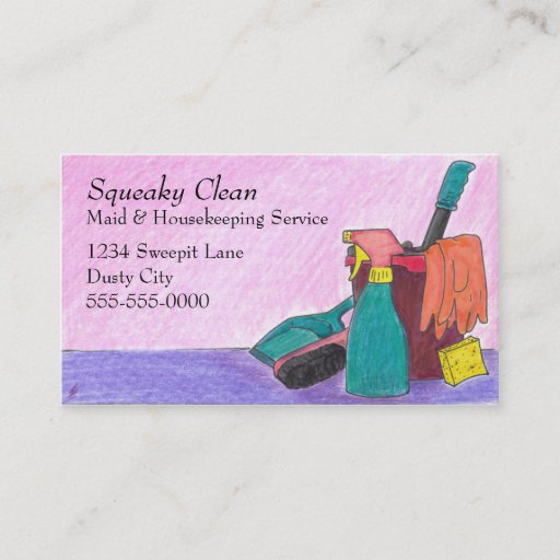 Customizable Housekeeping Business Cards