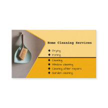 Housekeeping Cleaning Service Yellow Business Card