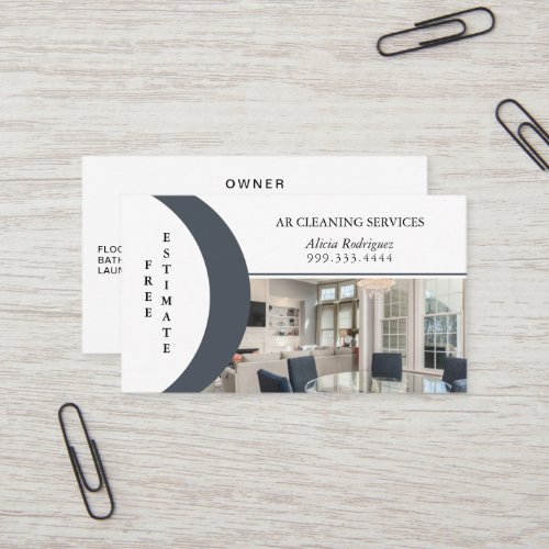 Housekeeping Cleaning Services Two Photo Business Card