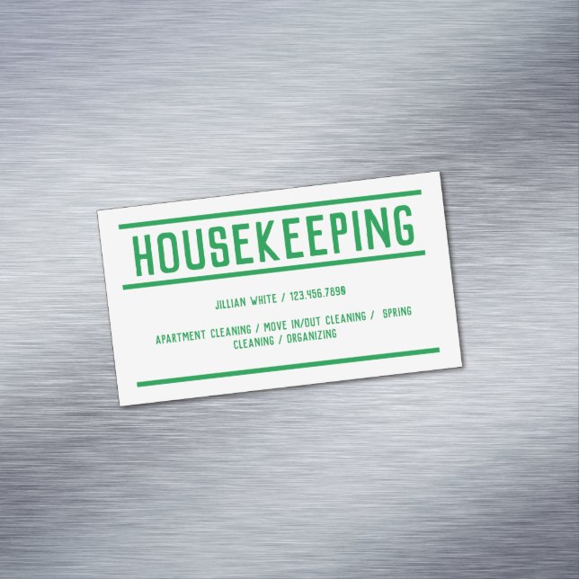 Housekeeping Custom QR Business Card Magnet (In Situ)