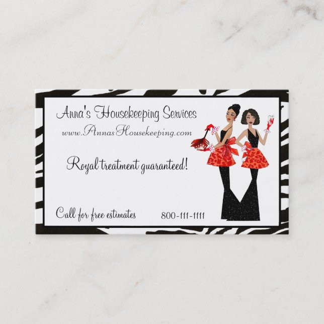 Housekeeping Diva Business Cards (Front)