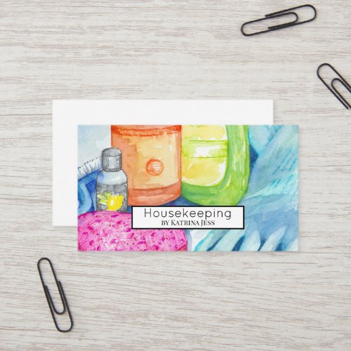 Housekeeping House Cleaning Supplies  Business Card