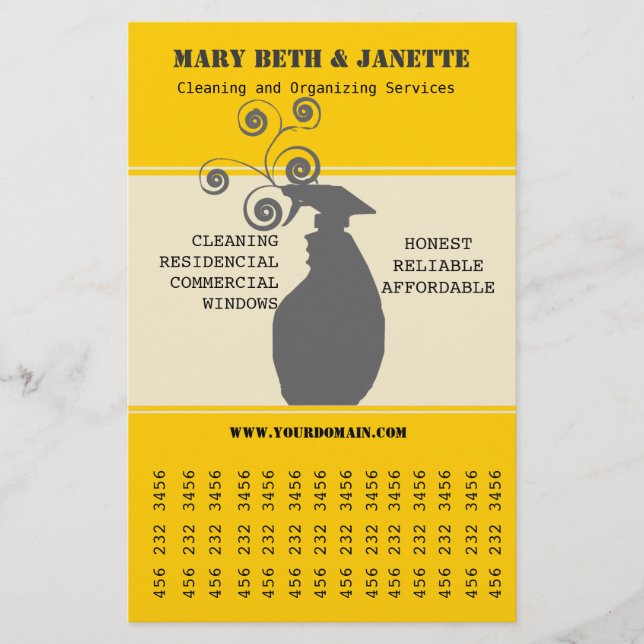 Housekeeping House Window Cleaning Business Flyer (Front)