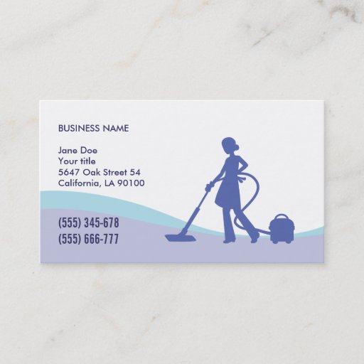 Customizable Housekeeping &amp; Maid Business Card Template