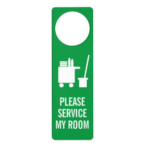 Housekeeping Please clean / service my room hotel Door Hanger