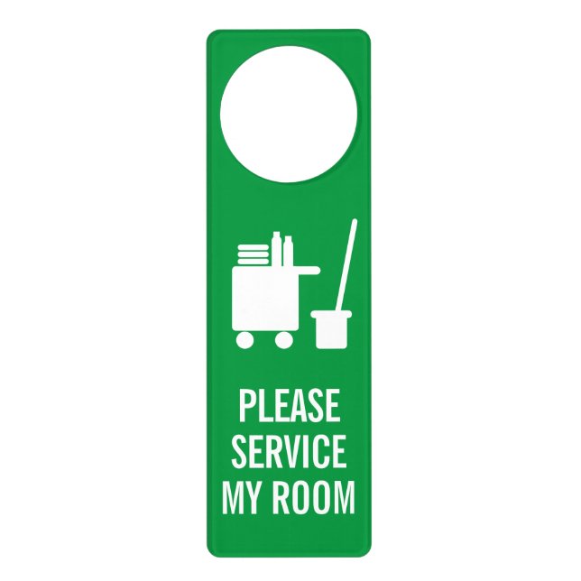 Housekeeping Please clean / service my room hotel Door Hanger (Front)