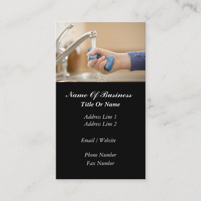 Housekeeping Services Business Card (Front)