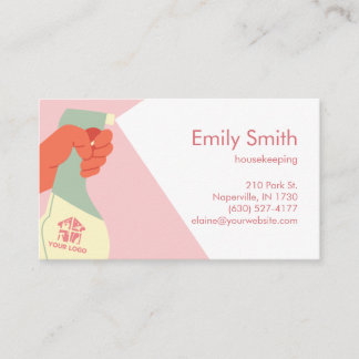 Housekeeping Services Hand Cleaning Spray QR code Business Card