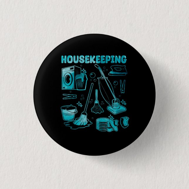Housekeeping Squad Cleaner Cleaning Housekeeper Ro Button (Front)