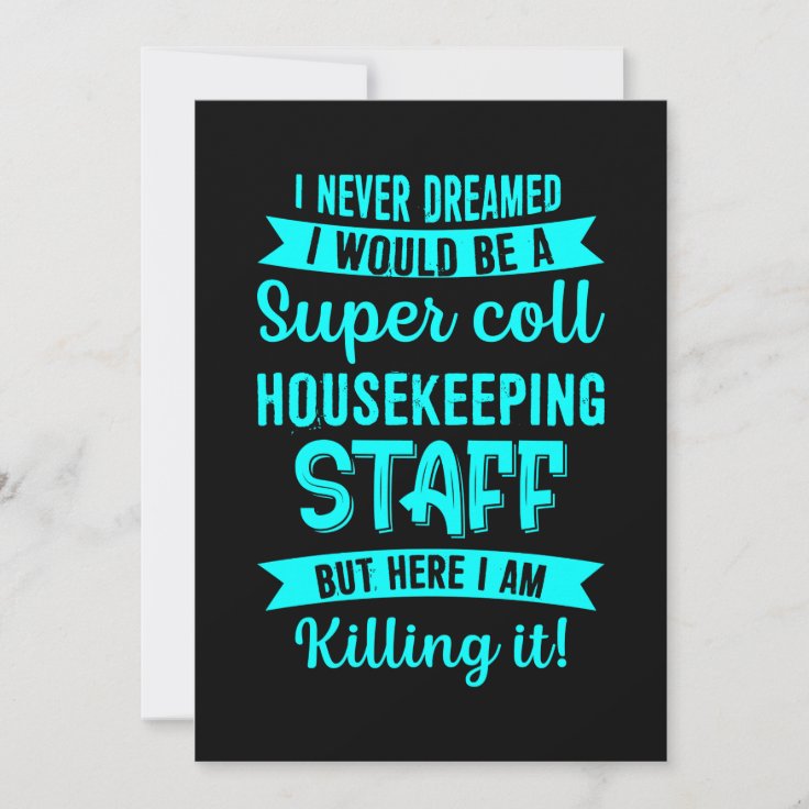 Housekeeping Staff Housekeeper Cleaning Lover Grap Thank You Card | Zazzle