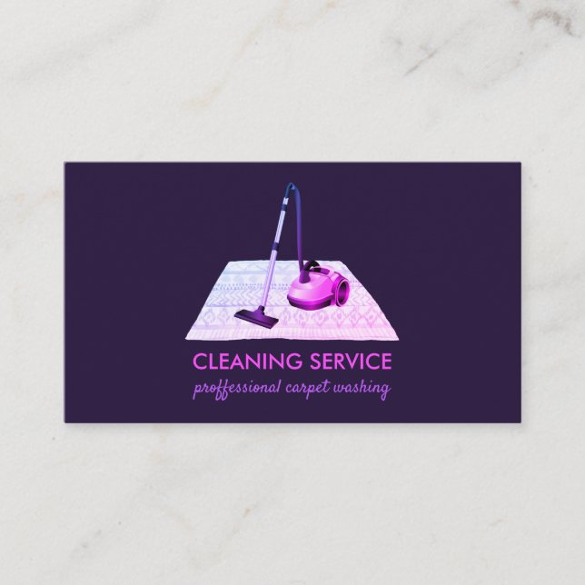 Housemaid Vacuum cleaner carpet washing janitorial Business Card (Front)