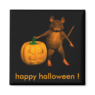 Housemouse with Pumpkin Magnet