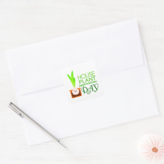 Houseplant Appreciation Day Cute Potted Flower  Square Sticker