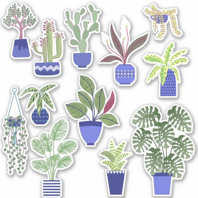 Houseplant Cactus and Succulent Sticker (Front)