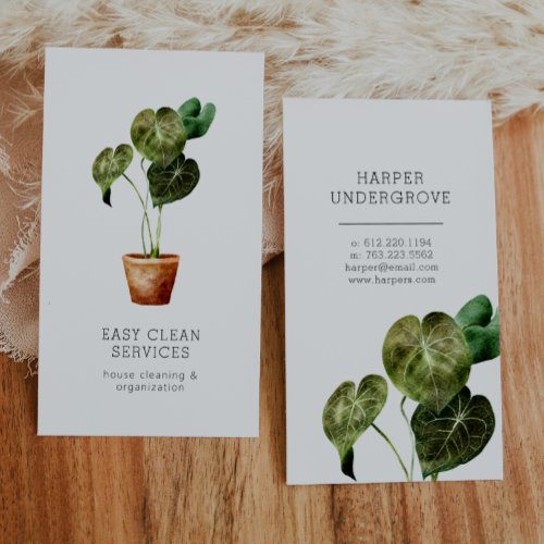 Houseplant Cleaning Services Business Card
