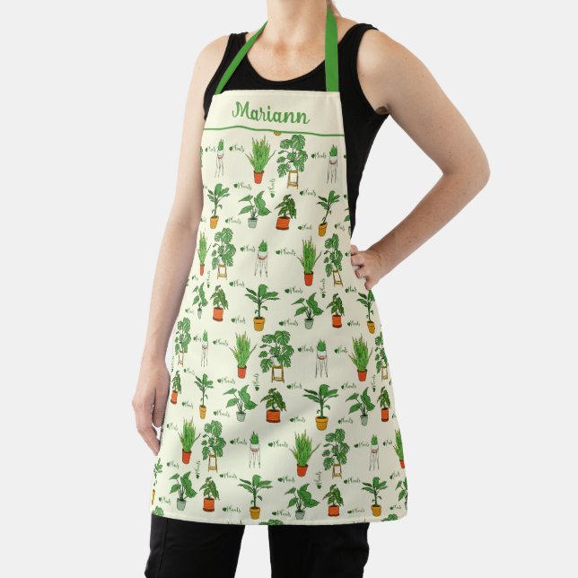 Houseplant Greenery Plant Lover Nature Design Apron (Insitu)