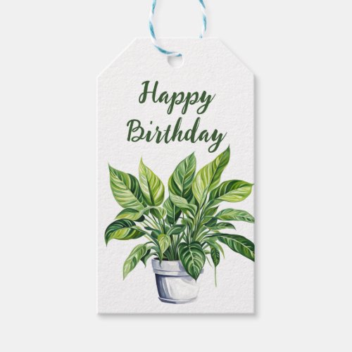 Houseplant Leaves Cute Birthday Plant Lover Boho Gift Tags