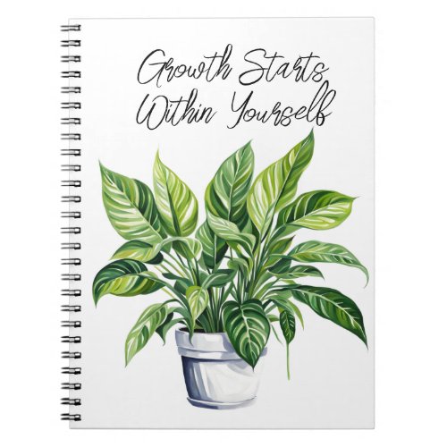 Houseplant Leaves Cute Plant Lover Boho Quote Notebook