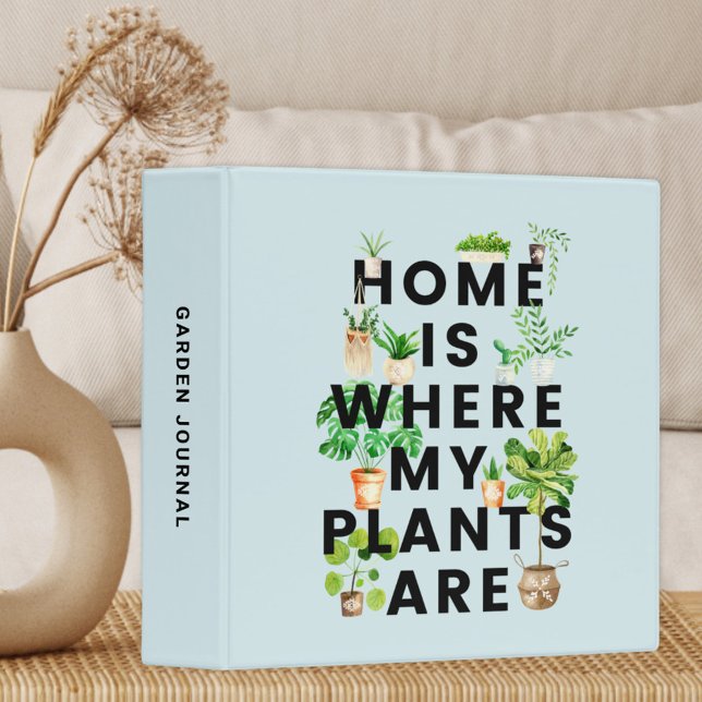 Houseplant Quote Garden Journal 3 Ring Binder (In situ)